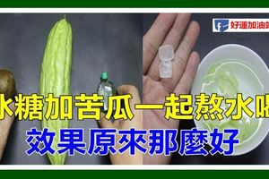 冰糖加苦瓜一起熬水喝，28種好處說給你聽！