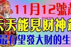 11月12號開始，這六大生肖天天能見財神爺，最有望發大財