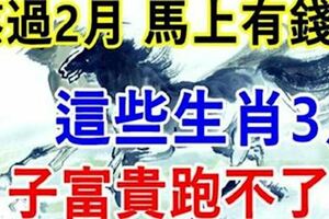 熬過二月份，馬上有錢！這些生肖三月開始日子富貴跑不了！看看您是否上榜了