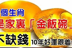 家裡有這5個「金飯碗」的生肖，未來10年裡全家不為錢發愁