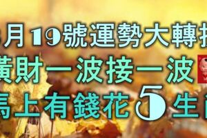 3月19號開始，運勢大轉折，橫財一波接一波，馬上有錢花的5大生肖！