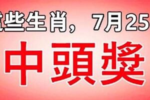 這些生肖，7月25日，中頭獎