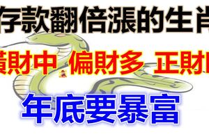 存款翻倍漲的生肖！橫財中、偏財多、正財旺，年底要暴富