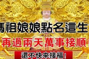 媽祖點名這六大生肖，再過兩天萬事皆順，還不來接福