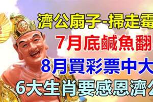 7月底鹹魚翻身，8月買彩票中大獎的生肖