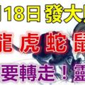 12月18日，發大財日！屬馬、龍、虎、蛇、鼠、羊的人必轉！真的靈！