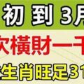 一次橫財一千萬！這些生肖三月初到三月底，旺足31天