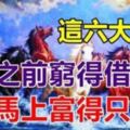 這六大生肖，之前窮得借錢花，今天起馬上富得只剩錢