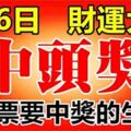 好運氣，9月6日財運大開，買彩票中得頭獎的6大生肖