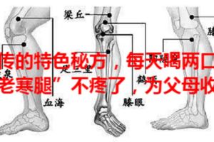 私傳的特色秘方，每天喝兩口，「老寒腿」不疼了，為父母收好
