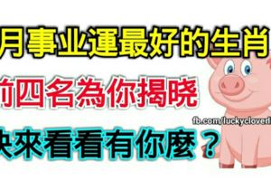 9月事業運最好的生肖，前四名揭曉，快來看看有你麼？