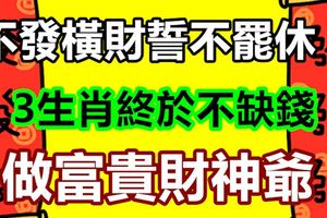 不發橫財誓不罷休！3生肖終於不缺錢做富貴財神爺！