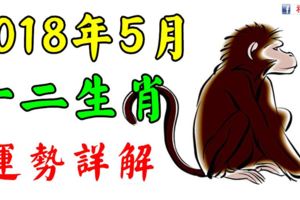 2018年5月十二生肖運勢詳解