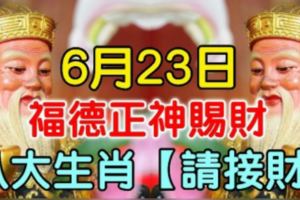 6月23日，福德正神賜財，八大生肖【請接財】必靈！