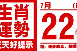 12生肖天天生肖運勢解析（7月22日）