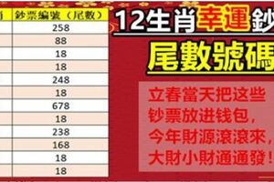 2019豬年12生肖開運【鈔票尾數】！立春當天這些鈔票放進錢包，今年財源滾滾，好運旺旺來！