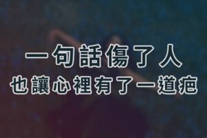 何必呢？一句話，傷了人也讓心裡有了一道疤...