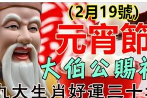 2月19號開始大伯公賜福，九大生肖請接福~