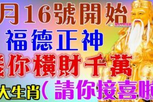 福德正神送你橫財千萬，3月16號開始，八大生肖【請接喜】