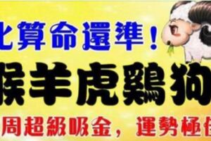 比算命還准，送給這五個生肖，這一周超級吸金，運勢極佳