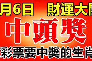 好運氣，9月6日財運大開，買彩票中得頭獎的6大生肖