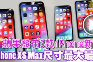 蘋果發布3款iPhone新機iPhoneXSMax尺寸最大最貴