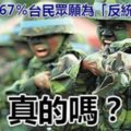 台民調：67％台民眾願為「反統一」而戰！？真的嗎？