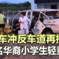 客貨車沖反車道再撞2車多名華裔小學生輕重傷