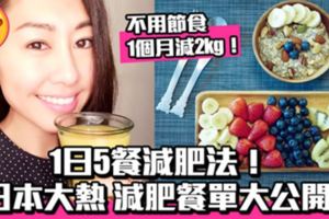 不用節食1個月減2kg！日本女醫師公開「一日五餐減肥法」減肥餐單