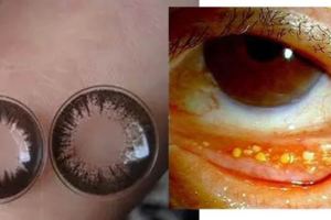 太嚇人了！一女網購瞳孔放大片戴了1個月，眼皮裡竟長出十幾顆的....！