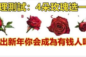 心理測試：4朵玫瑰選一朵，測出2018年你會成為有錢人嗎？