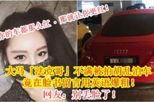 你的車都那麼紅·那就讓你更紅！大馬「法克哥」不滿被拍胡亂泊車，竟在臉書留言用英語爆粗！網友：別丟臉了！