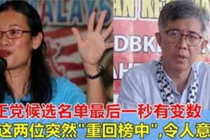 公正黨候選名單最後一秒有變數，這兩位突然「重回榜中」，令人相當意外