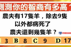 趣味測試：還有幾隻羊？測你有高智商嗎？