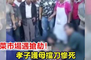 逛菜市場遇搶劫！孝子護母擋刀慘死