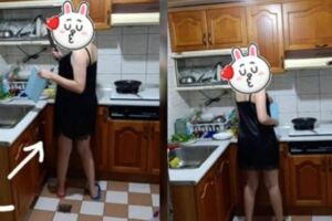怕煮菜油煙沾頭髮!老公意外被老婆萌樣迷翻PO網曬恩愛!沒想到網友卻都擺錯重點XD