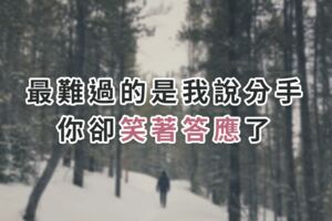 最難過的是我說分手，你卻笑著答應了！