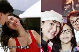 51歲翁虹曬一家三口親密合照，11歲女兒顏值與媽媽相差太大引網友驚訝