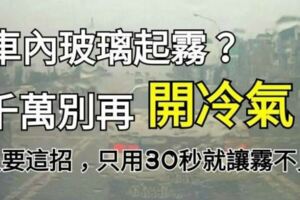 車內玻璃起霧還把冷氣打開？這是最笨的方法啊！教你一招30秒就讓霧不見！