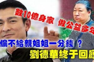 數10億身家做公益多年，偏偏不給親姐姐一分錢?劉德華終於回應