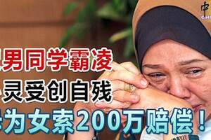 遭男同學霸凌心靈受創自殘母為女索200萬賠償！