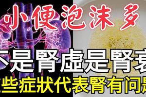 小便泡沫多，不是腎虛是腎衰！這些症狀代表腎有問題！