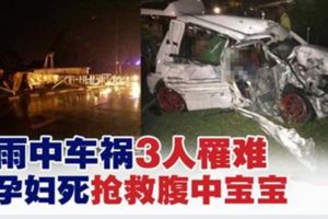 雨中車禍3人罹難．孕婦死搶救腹中寶寶