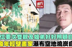 離家9天　壁畫家車內燒炭自殺