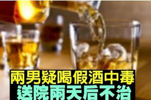 兩男疑喝假酒中毒　送院兩天後不治