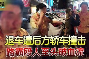 退車遭後方轎車撞擊路霸毆人至頭破血流