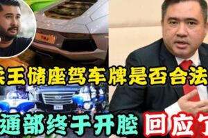 【柔王處座駕車牌是否合法？】交通部長終於開腔回應「彭學良」！　