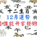 十二生肖12月運勢到！看看誰能陞官發財？16888