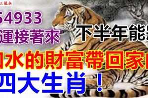 下半年能將如水的財富帶回家的四大生肖！請留言54933【好運接著來】