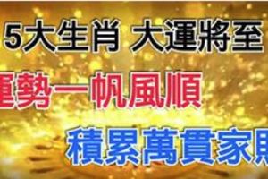 2018這5大生肖，大運將至，運勢一帆風順，積累萬貫家財！！&有錢一起享福，沒錢一起吃苦的三大生肖女，誰娶誰有福氣